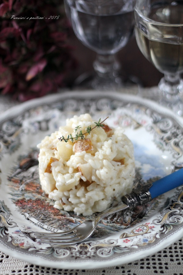 Risotto alle pere e formaggio di capra, profumato al timo ...