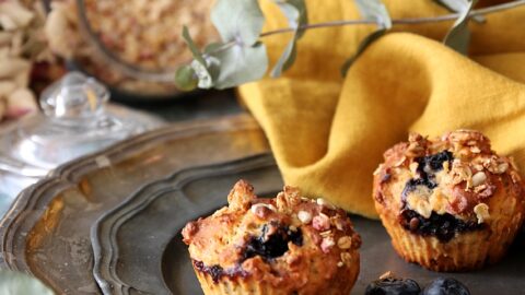 Muffins con mirtilli e crumble croccante - Ricetta Muffin e