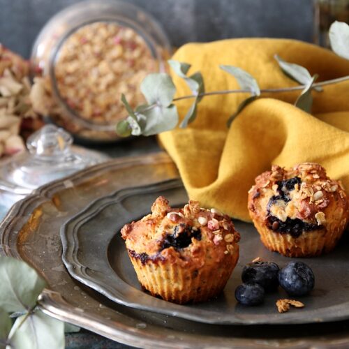 muffins ai mirtilli e ricotta con muesli