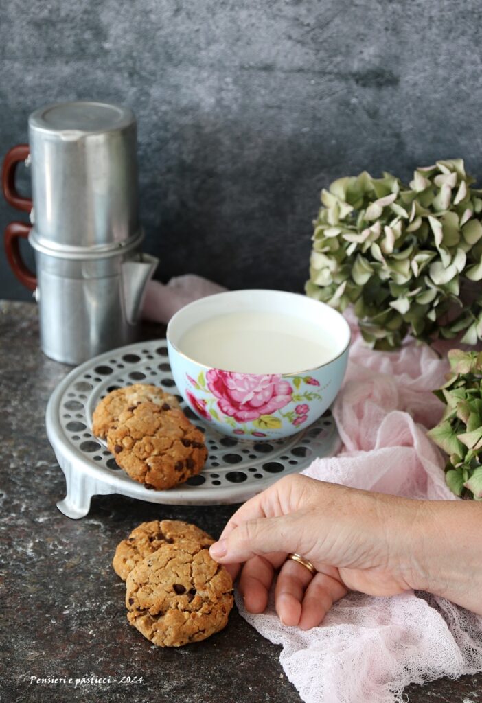 Cookies rustici alle nocciole avena e cioccolato