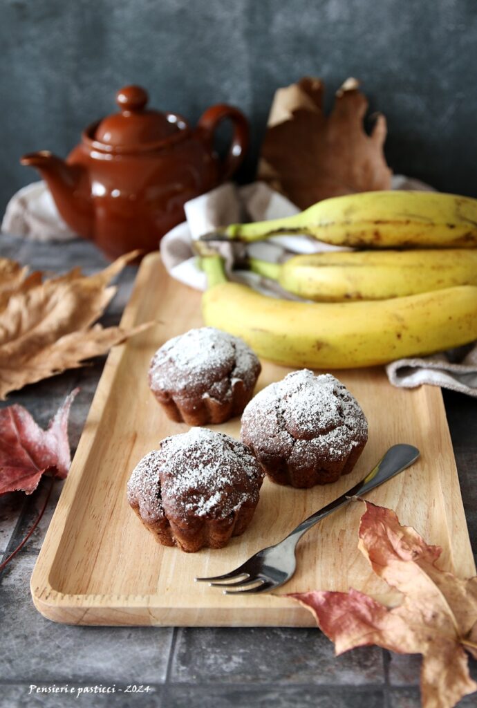 Muffins vegani alla banana e cacao